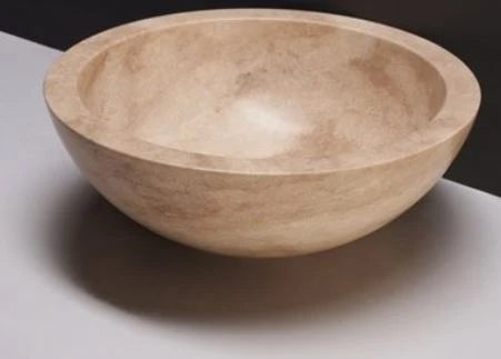 Procasa Pietra lavabo à poser 400 x 400 mm - travertin adouci - natuursteen - sans trou de robinet - sans trop-plein