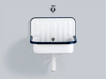Laufen Classics déversoir 510 x 360 mm - blanc - acier émaillé - avec bord noir - avec crépine - blanc