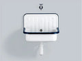 Laufen Classics déversoir 510 x 360 mm - blanc - acier émaillé - avec bord noir - avec crépine - blanc