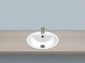 Laufen Form lavabo encastré rond 450 mm - blanc - acier émaillé - avec trou de robinet - avec trop-plein - émaillé intérieur/extérieur