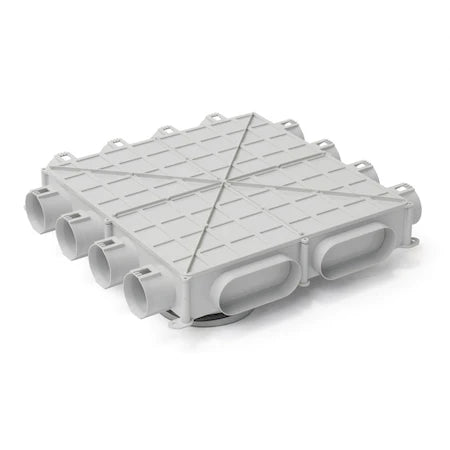 Begetube Profi-air boite de distribution modèle bas DN180 - 12 x 63 mm - toit plat
