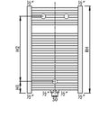Procasa Initium radiateur sèche-serviette 1993 x 737 mm - 1303 Watt (EN442 75/65/20) - connexion universele (G/D & central) - Ral 9016 blanc signalisation