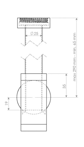 Clou Mini Suk siphon- inox brossé - pour lave-mains