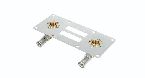 Henco P-serie laiton à sertir support mural pour 2 appliques avec coude de transition 90° FF 16 x 1/2 F - pour plaque de plâtre