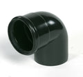 Ubbink Rolux PP coude arrivée d'air 90° MF 80 x 80 mm - noir