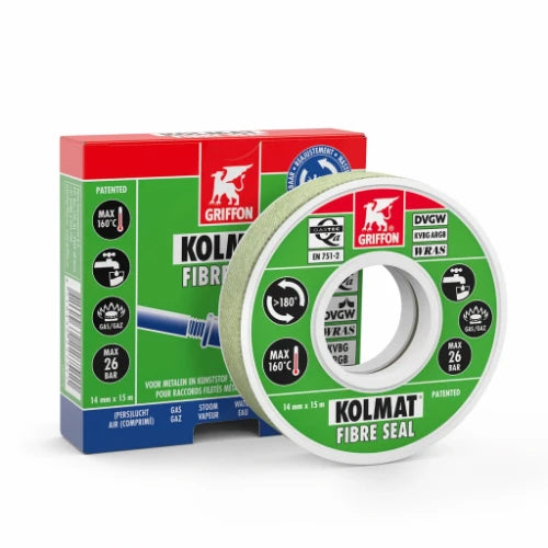 Griffon Kolmat Fibre Seal cordon d'étanchéité vert imprégné pour filets métaliques et synthétiques - prix par pièce