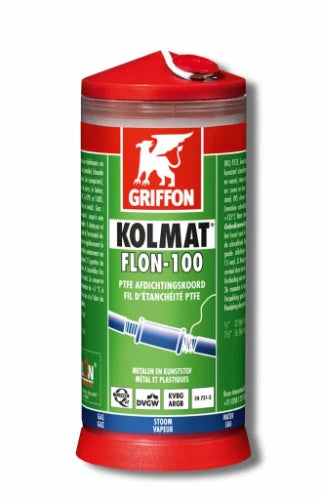Griffon Flon-100 cordon d'étanchéité (cartouche 175m) de -20-125°C pour filets métal et synthétique - prix par pièce