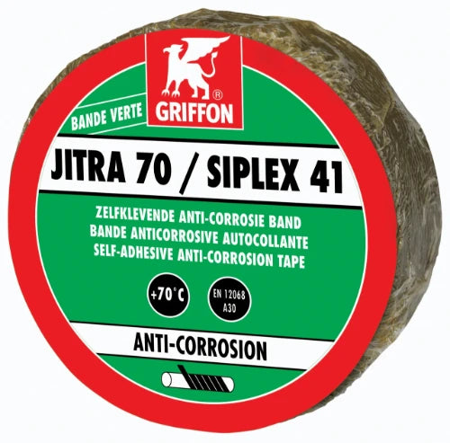 Griffon Jitra 70 bande (longueur rouleau 10m) 100 mm - brun - protection pour tuyaux acier à froid