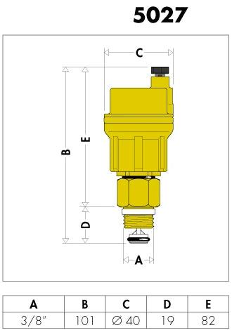 Caleffi purgeur automatique robocal avec clapet de pied 3/8"