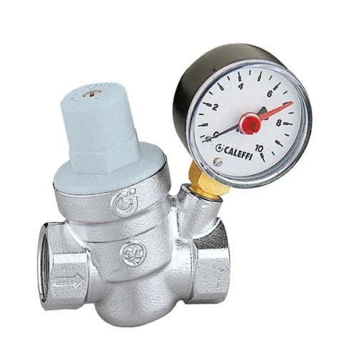 Caleffi 533 réducteur de pression FF 3/4 x 3/4 - 1-6 bar - avec manomètre - chromé