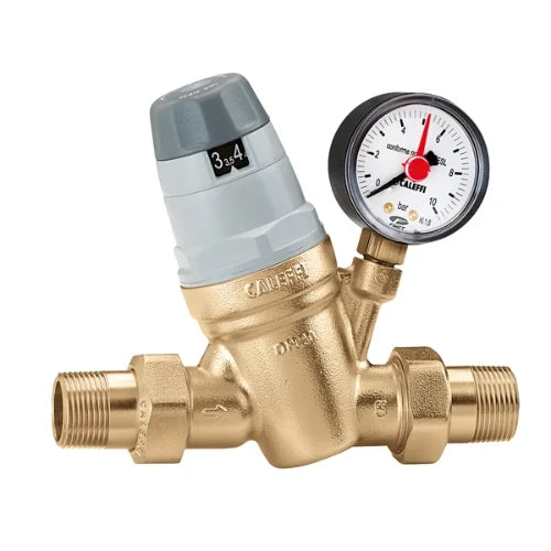 Caleffi 535 réducteur de pression FF 3/4 x 3/4 - 1-6 bar - avec manomètre - monobloc dessin - laiton