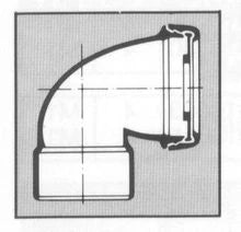Wavin PVC à coller coude WC court 90° 90 mm