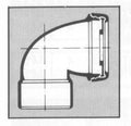 Wavin PVC à coller coude WC court 90° 90 mm