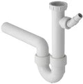 Geberit PP siphon tubulaire simple 6/4 x 40 mm - blanc - avec raccordement machine à laver - anneau réducteur 6/4 x 5/4