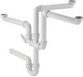 SIPHON GEBERIT 6/4 X 40 MM blanc polypropylene pour évier à 2 cuves et 1 déversoir