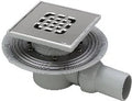 Viega Advantix siphon de sol - horizontal - avec bride de serrage - avec rehausse 150 x 150 - grille inox - garde d'eau 30 mm