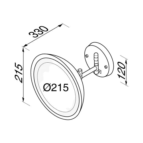 Geesa Mirror miroir 215 mm - avec éclairage LED 3x agrandissant - 2 bras