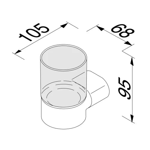 SUPPORT VERRE GEESA WYNK chromé