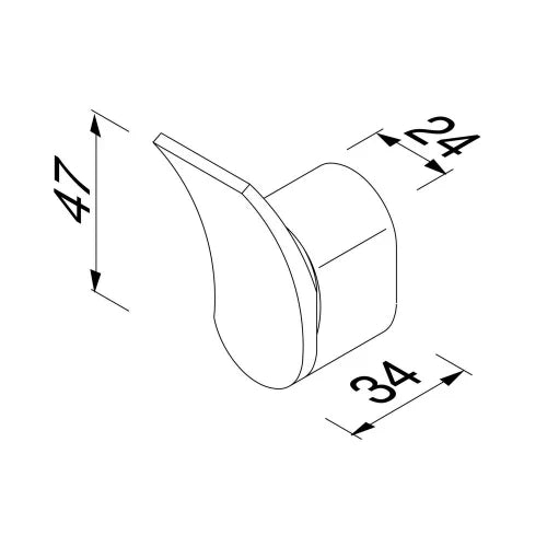 Geesa Wynk patère mini type 2 droit - chromé