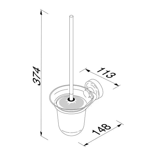 Geesa Luna porte-brosse wc - chromé