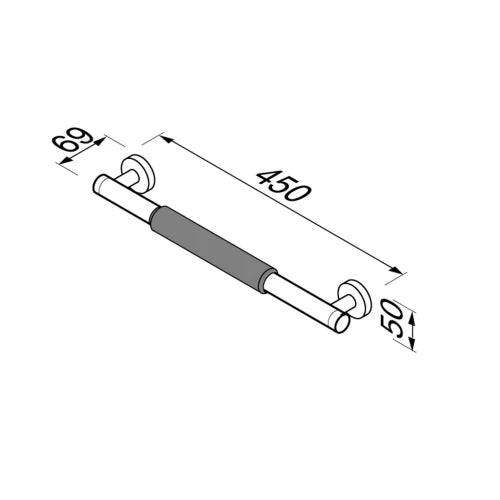 Geesa Comfort & safety poignée de sécurité 45 cm, avec poignée antidérapante