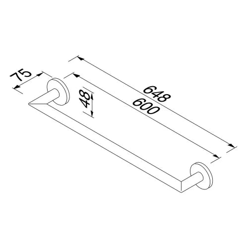 Geesa Nemox porte-serviette 600 - chromé
