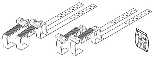 Bulex Supports de montage et ardoise, tuiles de toit plat et conduit de bac de toit - 1 panneau (x 4)