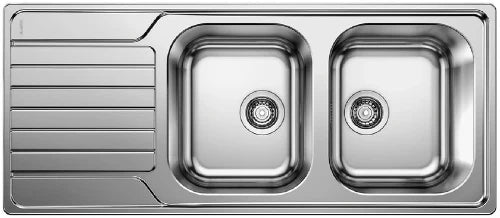 Blanco Dinas évier à encastrer réversible inox incl garniture 18/10 8S 116x50cm