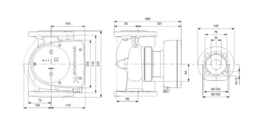 Grundfos Magna 1 circulateur 32-120 F 32 - 1x230V - 220 - PN6/10 - pour chauffage et refroidissement