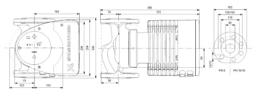 Grundfos Magna 1 circulateur 65-60 F 65 - 1x230V - 340 - PN6/10 - pour chauffage et refroidissement