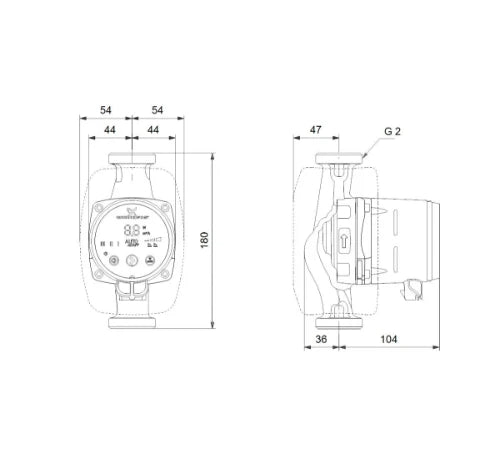 Grundfos Alpha 2 circulateur 32-60 - 1x230V - label A - 180 mm - auto-adapt - avec coque d'isolation