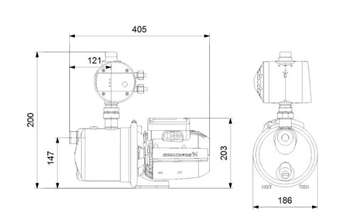 Grundfos pompe hydrophore auto-aspirante JP 4-47 PM1 1x230V 50Hz 1,5m SCHUKO HU