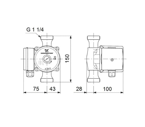 Grundfos circulateur sanitaire UP 20-30N - 1x230V - 150 mm