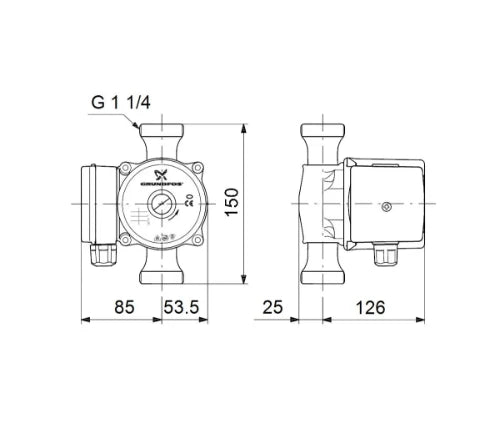 Grundfos circulateur UP 20-45N - 1x230V - A-label - 150 mm
