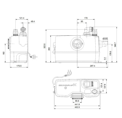 Grundfos Sololift 2 broyeur WC-1 - blanc - pour toilet