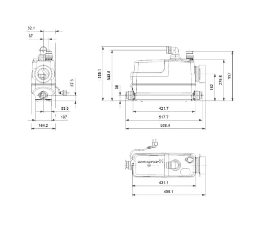 Grundfos Sololift 2 broyeur CWC-3 - blanc - pour wc-suspendus