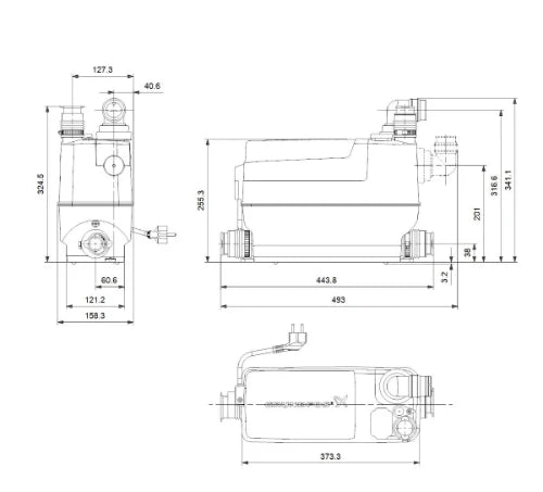 Grundfos Sololift 2 broyeur C-3 - blanc - pour eau grise