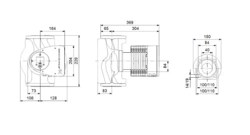 Grundfos Magna 3 circulateur 40-80F 40 - 1x230V - 220 - PN6/10 - pour chauffage et refroidissement