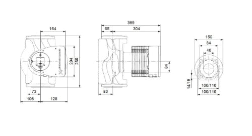 Grundfos Magna 3 circulateur 40-120F 40 - 1x230V - 250 - PN6/10 - pour chauffage et refroidissement