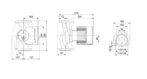 Grundfos Magna 3 circulateur 50-120F 50 - 1x230V - 280 - PN6/10 - pour chauffage et refroidissement
