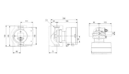 Grundfos Magna 3 circulateur 25-60 - 1x230V - 180 mm - PN6/10 - pour chauffage et refroidissement