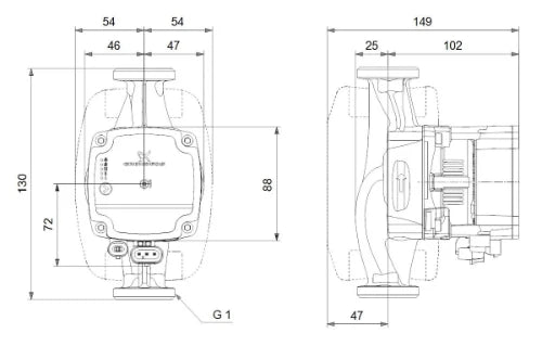 Grundfos Alpha 1 L circulateur 15-60 - 1x230V - label A - 130 mm