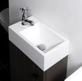 Vika Fontana lavabo 400 x 220 x 115 mm - blanc - ciment coulé - avec trou de robinet gauche - sans trop-plein
