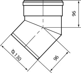 VAILLANT bocht 45° (set v 2 stuks) diam 130mm pp