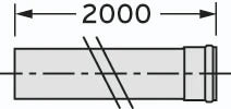 Vaillant verlengstuk PP DN250, lengte 2000mm