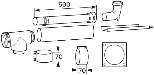 Vaillant RGA concentrique Alu/acier set 80/125 mm avec coude et allonge - pour tuber la cheminée