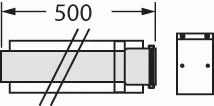 Vaillant RGA concentrique Alu/acier tuyau (longueur 500mm) 60/100 mm - pour chaudières non-condensation