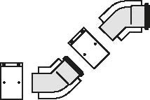 Vaillant RGA concentrique PP/acier coude 45° 60/100 mm - prix par set de 2 pièces