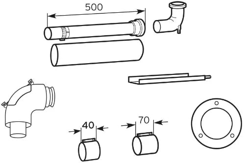 Vaillant RGA concentrique PP/acier kit de base pour raccordement cheminée 60/100 mm avec sortie 80 mm
