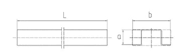 Sanutal Mecano renforcement de conduit (longueur 1m) 80 x 200 mm - prix par longueur